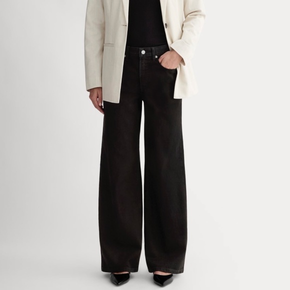 Everlane Black Wide Leg Mid Way Jeans Size 27 Regular - Picture 2 of 15